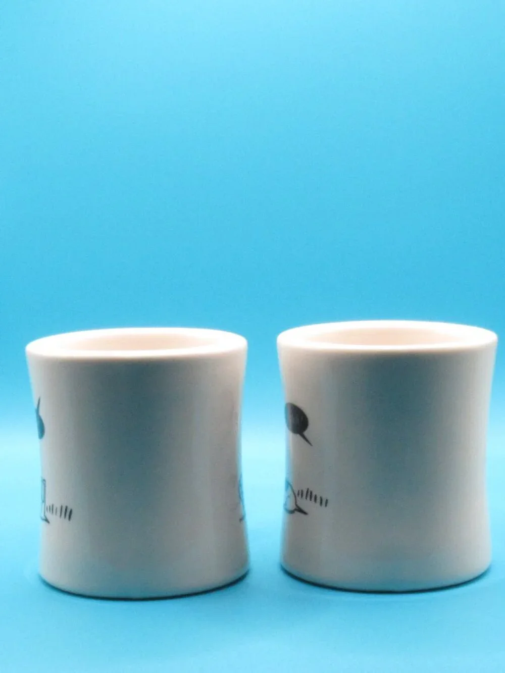 Bad Dogs White Diner-Style Mugs Set of 4 Excellent Condition Sit Stay Fetch Come